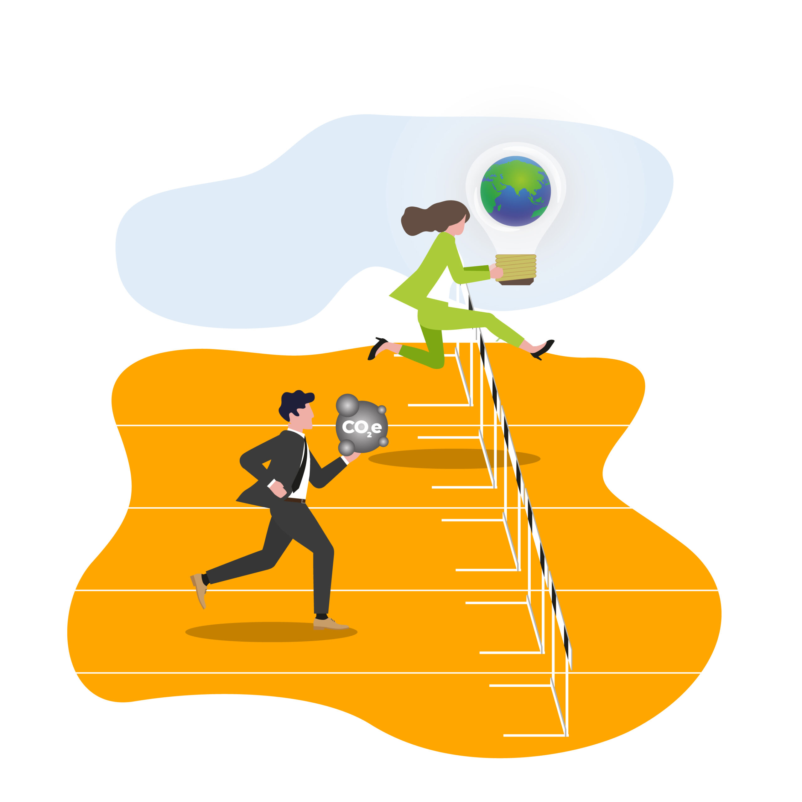 Illustration de personnes faisant la course